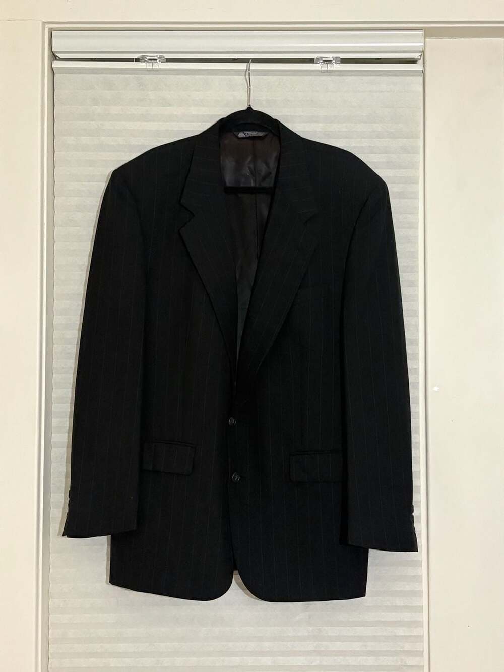 VTG Christian Dior Monsieur Blazer Black Pinstripe Wool 100% Pure Wool